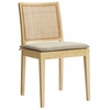 Jax Oak Wood Dining Chair With Wavy Razor Back and Cushion