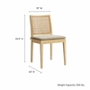 Jax Oak Wood Dining Chair With Wavy Razor Back and Cushion