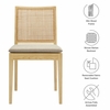 Jax Oak Wood Dining Chair With Wavy Razor Back and Cushion