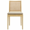 Jax Oak Wood Dining Chair With Wavy Razor Back and Cushion