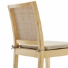 Jax Oak Wood Dining Chair With Wavy Razor Back and Cushion