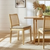 Jax Oak Wood Dining Chair With Wavy Razor Back and Cushion