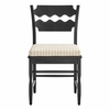 Jax Oak Wood Dining Chair With Wavy Razor Back and Cushion