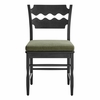 Jax Oak Wood Dining Chair With Wavy Razor Back and Cushion