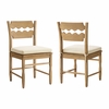 Jax Oak Wood Dining Chair With Wavy Razor Back and Cushion Set of 2