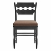 Jax Oak Wood Dining Chair With Wavy Razor Back and Cushion Set of 2