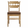 Jax Oak Wood Dining Chair With Wavy Razor Back and Cushion Set of 2