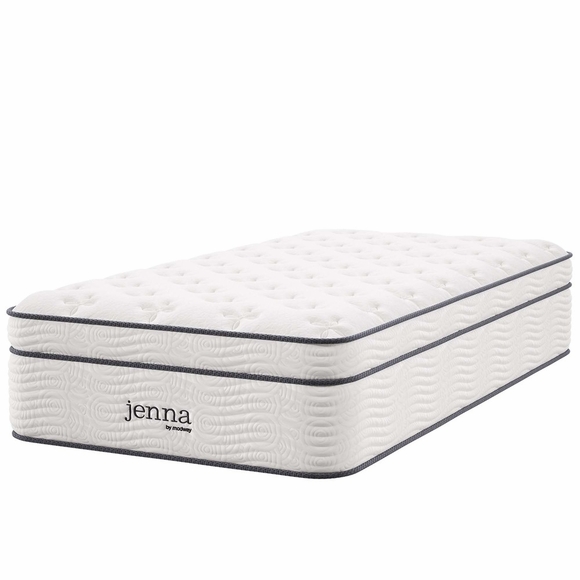 Jenna 14" Innerspring and Foam Twin Mattress in White