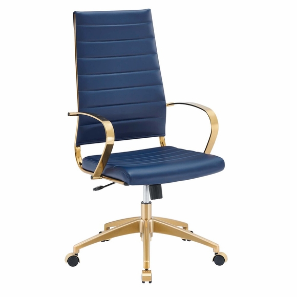 Jive Gold Stainless Steel Highback Office Chair in Gold Navy