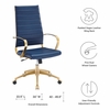 Jive Gold Stainless Steel Highback Office Chair in Gold Navy