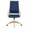 Jive Gold Stainless Steel Highback Office Chair in Gold Navy