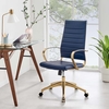 Jive Gold Stainless Steel Highback Office Chair in Gold Navy