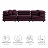 Jubilee 3-Piece Modular Performance Velvet Sectional Sofa