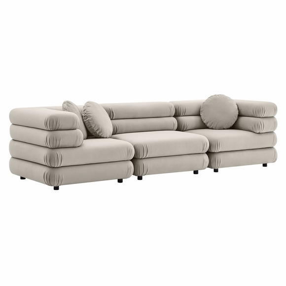 Jubilee 3-Piece Modular Performance Velvet Sectional Sofa