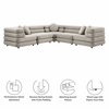 Jubilee 5-Piece Modular Performance Velvet Sectional Sofa