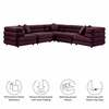Jubilee 5-Piece Modular Performance Velvet Sectional Sofa