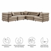 Jubilee 5-Piece Modular Performance Velvet Sectional Sofa