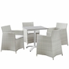 Junction 5 Piece Outdoor Patio Dining Set in Gray White