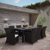 Junction 9 Piece Outdoor Patio Dining Set in Brown White