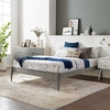 June Full Wood Platform Bed Frame in Gray