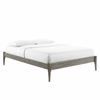 June Queen Wood Platform Bed Frame in Gray