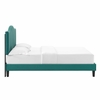 Juniper Channel Tufted Performance Velvet Full Platform Bed in Teal