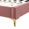 Juniper Channel Tufted Performance Velvet King Platform Bed in Dusty Rose
