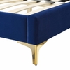 Juniper Channel Tufted Performance Velvet Queen Platform Bed in Navy
