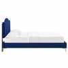 Juniper Channel Tufted Performance Velvet Queen Platform Bed in Navy