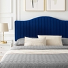 Juniper Channel Tufted Performance Velvet Queen Platform Bed in Navy