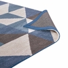 Kahula Geometric Triangle Mosaic 5x8 Area Rug in Blue/White and Gray