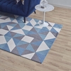 Kahula Geometric Triangle Mosaic 5x8 Area Rug in Blue/White and Gray
