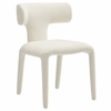 Kai Boucle and Vegan Leather Dining Chair in Pearl Tan Black