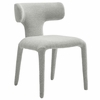 Kai Boucle and Vegan Leather Dining Chair in Pearl Tan Black