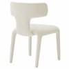 Kai Boucle and Vegan Leather Dining Chair in Pearl Tan Black