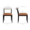 Kai Boucle and Vegan Leather Dining Chair Set of 2 in Pearl Tan Black