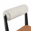Kai Boucle and Vegan Leather Dining Chair Set of 2 in Pearl Tan Black
