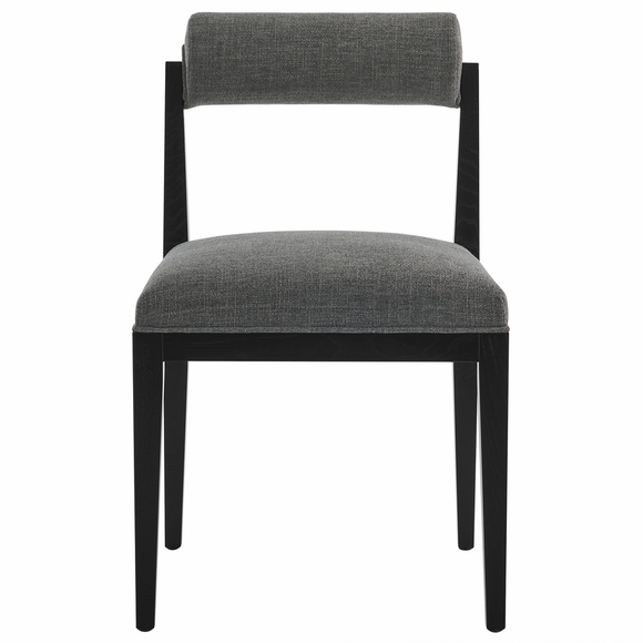 Kai Fabric Dining Chair in Charcoal Black