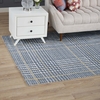 Kaja Abstract Plaid 5x8 Area Rug in Ivory/Cadet Blue and Citron