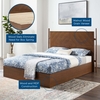 Kali Wood Queen Platform Bed in Walnut