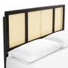 Kelsea Cane and Wood Full Platform Bed with Angular Legs in Black