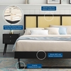 Kelsea Cane and Wood Full Platform Bed with Angular Legs in Black