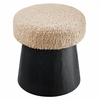 Ketra Round Faux Shearling Ottoman Footstool