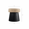 Ketra Round Faux Shearling Ottoman Footstool