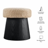 Ketra Round Faux Shearling Ottoman Footstool