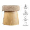 Ketra Round Faux Shearling Ottoman Footstool