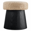 Ketra Round Faux Shearling Ottoman Footstool