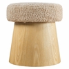 Ketra Round Faux Shearling Ottoman Footstool