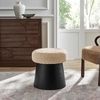 Ketra Round Faux Shearling Ottoman Footstool