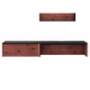 Kinetic 49" Wall-Mount Office Desk With Cabinet and Shelf in Black Cherry